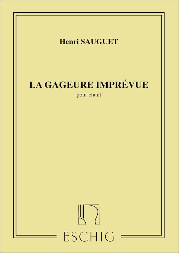 La Gageure Imprevue, Pour Chant Et Piano